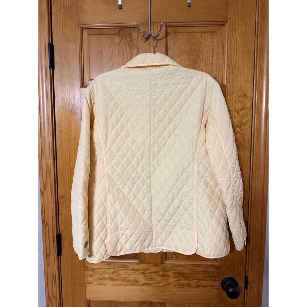 White Stag Women's Pale Yellow Quilted Button Front Jacket Large L 12/14 - Picture 5 of 6